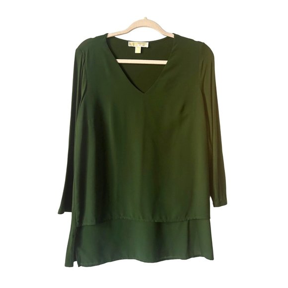 Michael Kors Women's Green Layered Look Pullover Blouse Size Small - Picture 8 of 8